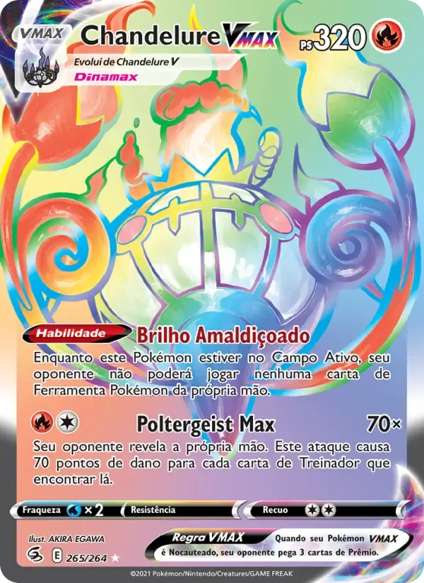 Chandelure VMAX — Golpe Fusão 265 Portuguese Pokémon card