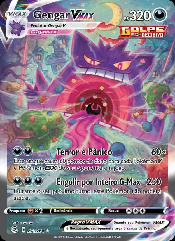 Gengar VMAX — Golpe Fusão 271 Portuguese Pokémon card