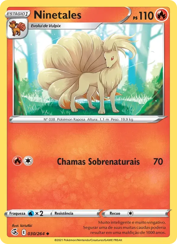 Ninetales — Golpe Fusão 30 Portuguese Pokémon card