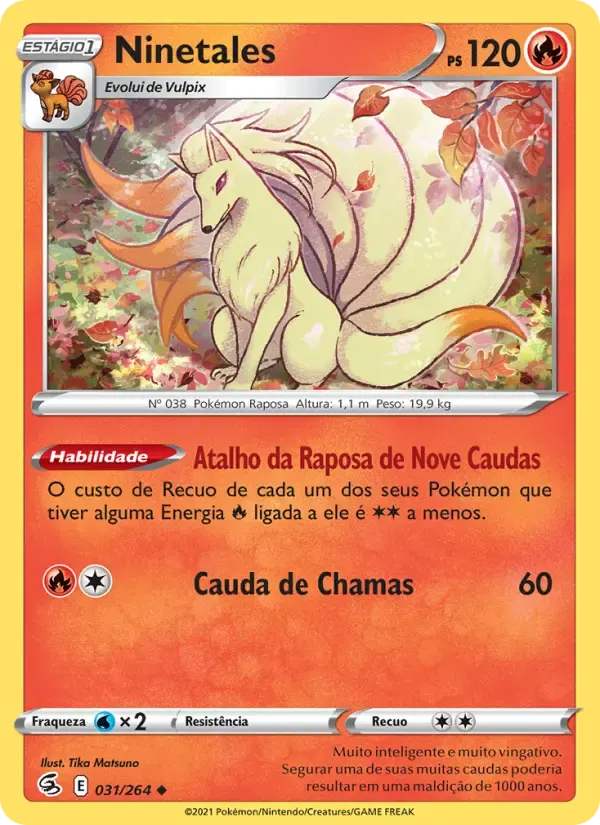 Ninetales — Golpe Fusão 31 Portuguese Pokémon card