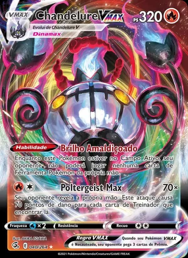Chandelure VMAX — Golpe Fusão 40 Portuguese Pokémon card