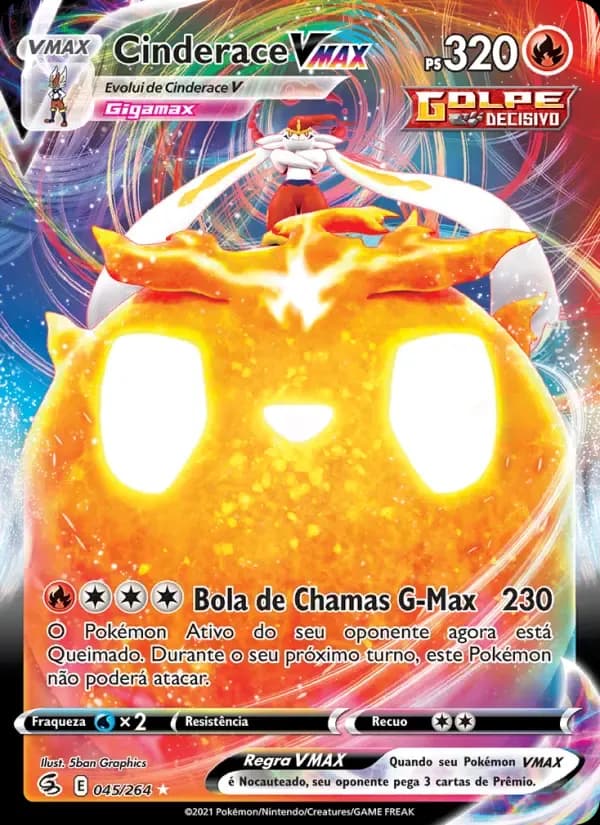 Cinderace VMAX — Golpe Fusão 45 Portuguese Pokémon card