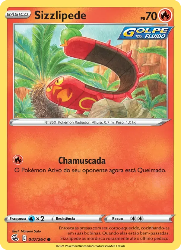 Sizzlipede — Golpe Fusão 47 Portuguese Pokémon card