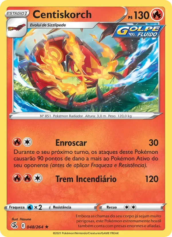 Centiskorch — Golpe Fusão 48 Portuguese Pokémon card