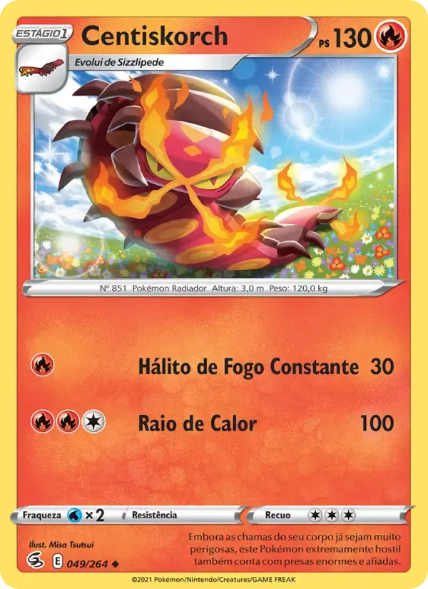 Centiskorch — Golpe Fusão 49 Portuguese Pokémon card