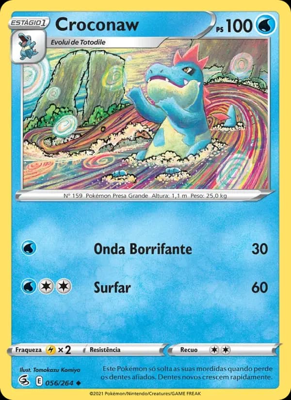 Croconaw — Golpe Fusão 56 Portuguese Pokémon card