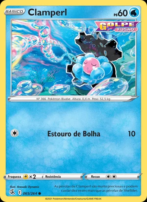 Clamperl — Golpe Fusão 65 Portuguese Pokémon card