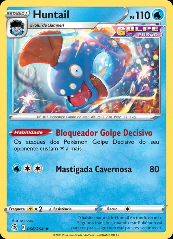 Huntail — Golpe Fusão 66 Portuguese Pokémon card