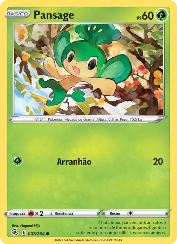 Pansage — Golpe Fusão 7 Portuguese Pokémon card