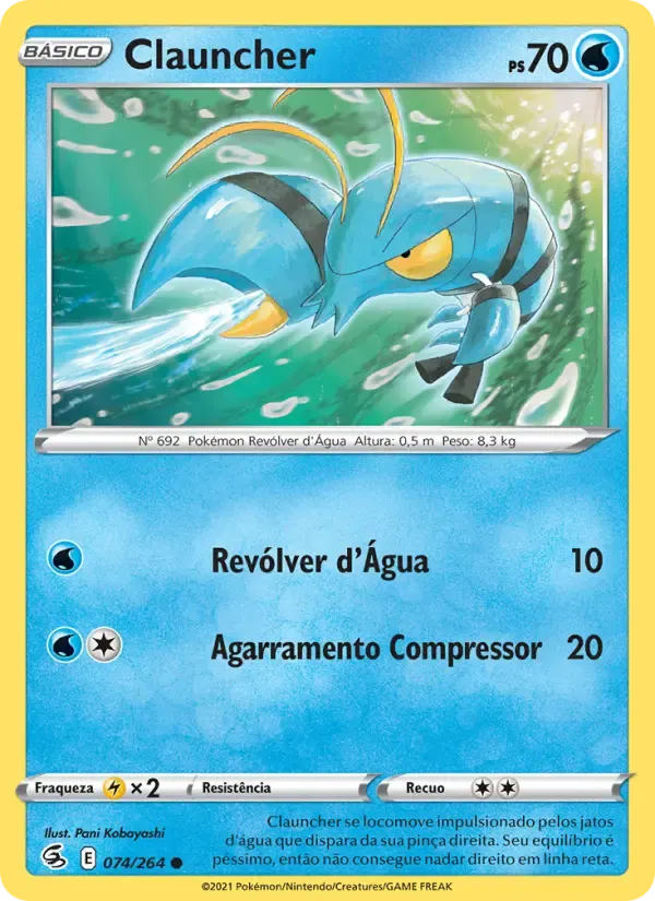 Clauncher — Golpe Fusão 74 Portuguese Pokémon card