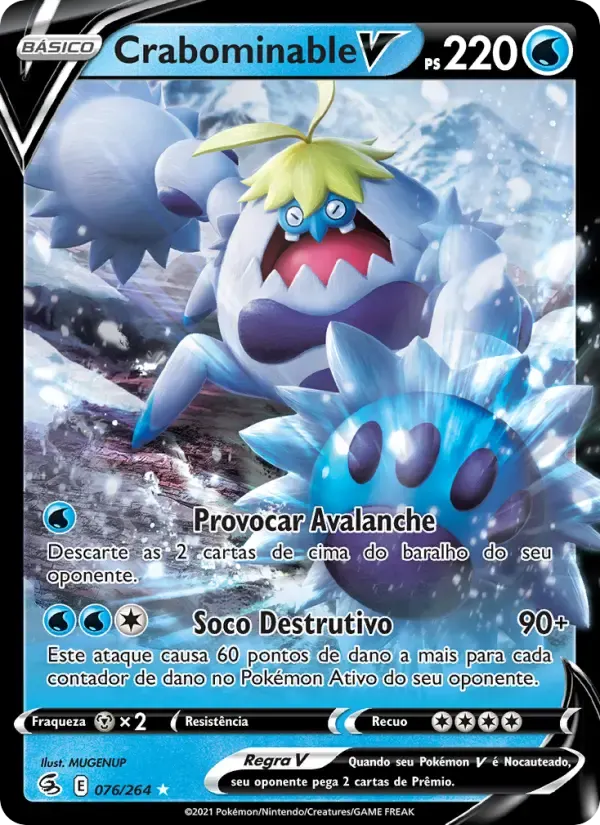Crabominable V — Golpe Fusão 76 Portuguese Pokémon card
