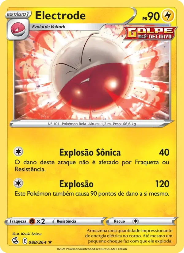 Electrode — Golpe Fusão 88 Portuguese Pokémon card