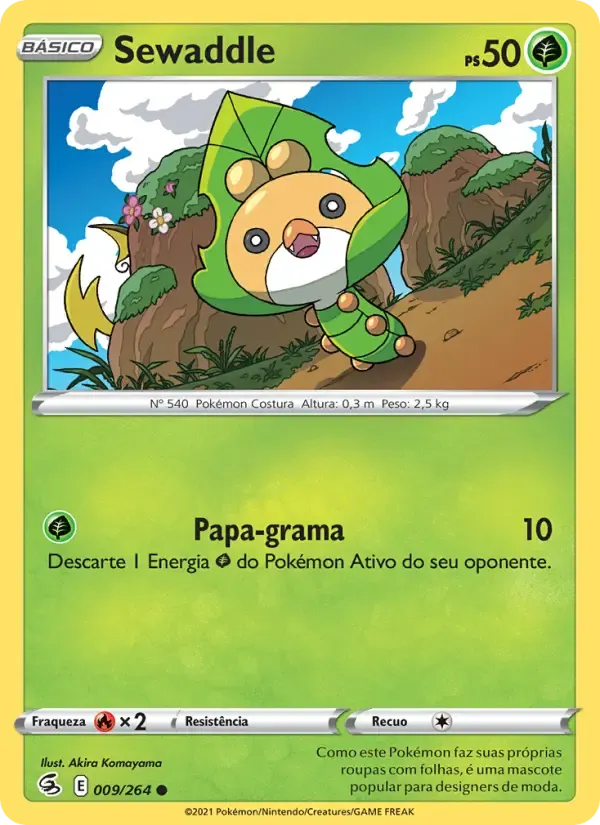 Sewaddle — Golpe Fusão 9 Portuguese Pokémon card