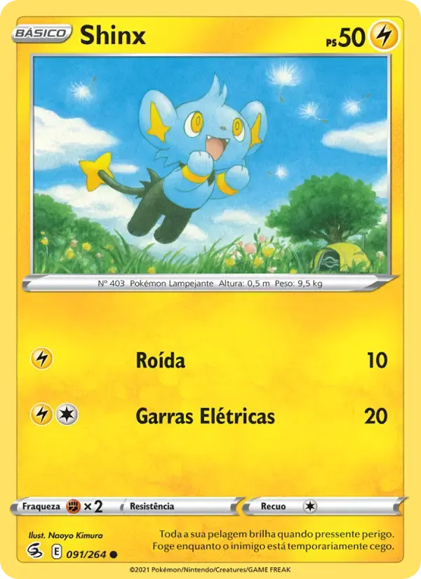Shinx — Golpe Fusão 91 Portuguese Pokémon card