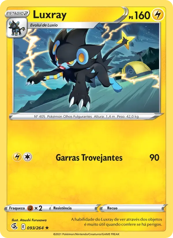 Luxray — Golpe Fusão 93 Portuguese Pokémon card