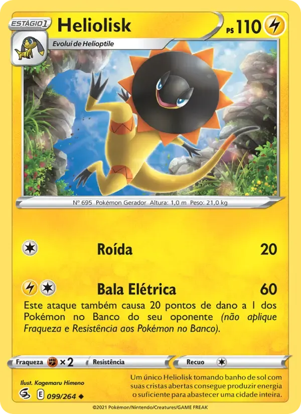 Heliolisk — Golpe Fusão 99 Portuguese Pokémon card