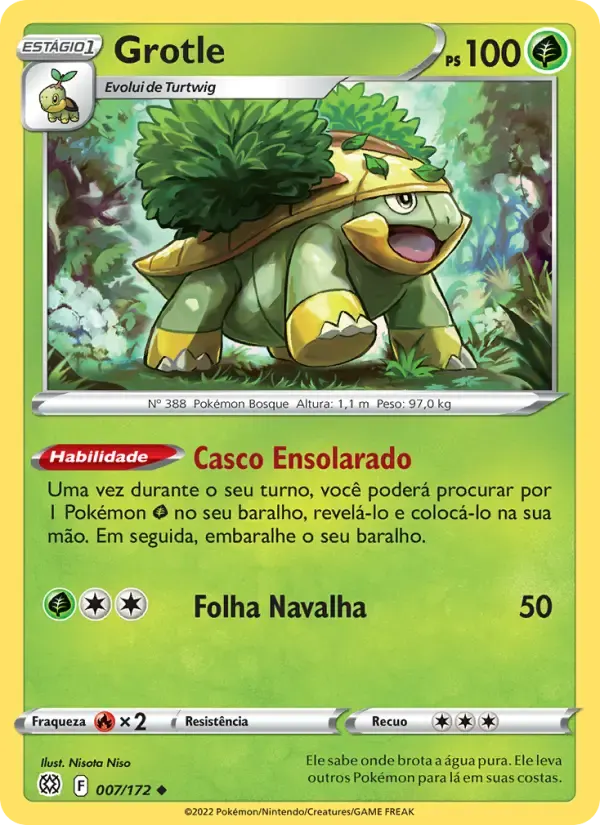 Grotle — Astros Cintilantes 7 Portuguese Pokémon card