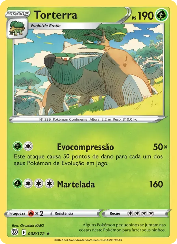Torterra — Astros Cintilantes 8 Portuguese Pokémon card