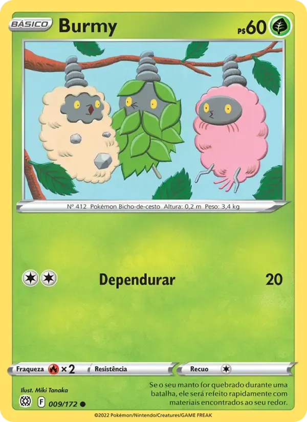 Burmy — Astros Cintilantes 9 Portuguese Pokémon card