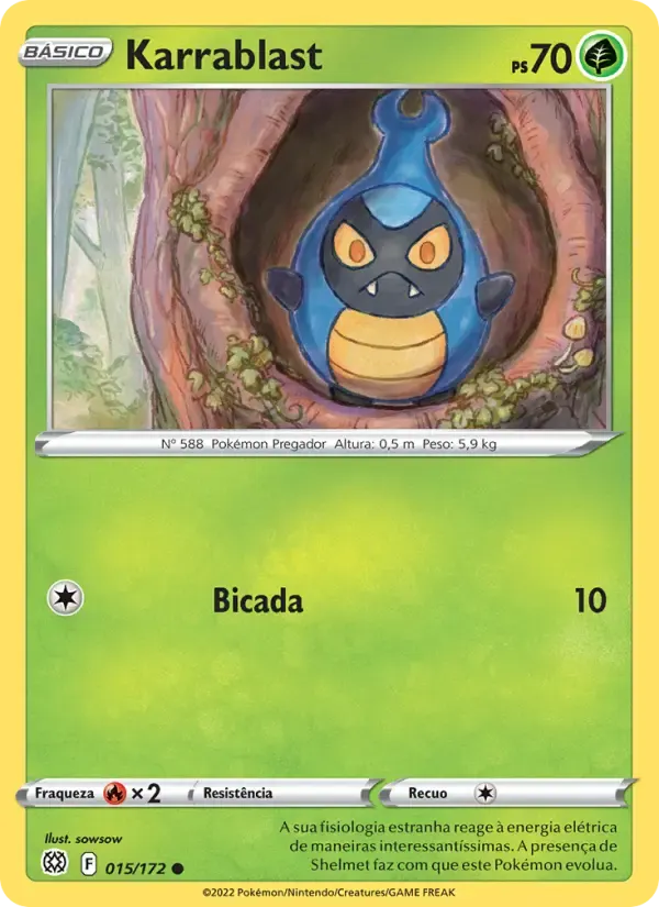 Karrablast — Astros Cintilantes 15 Portuguese Pokémon card