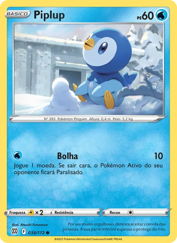 Piplup — Astros Cintilantes 35 Portuguese Pokémon card