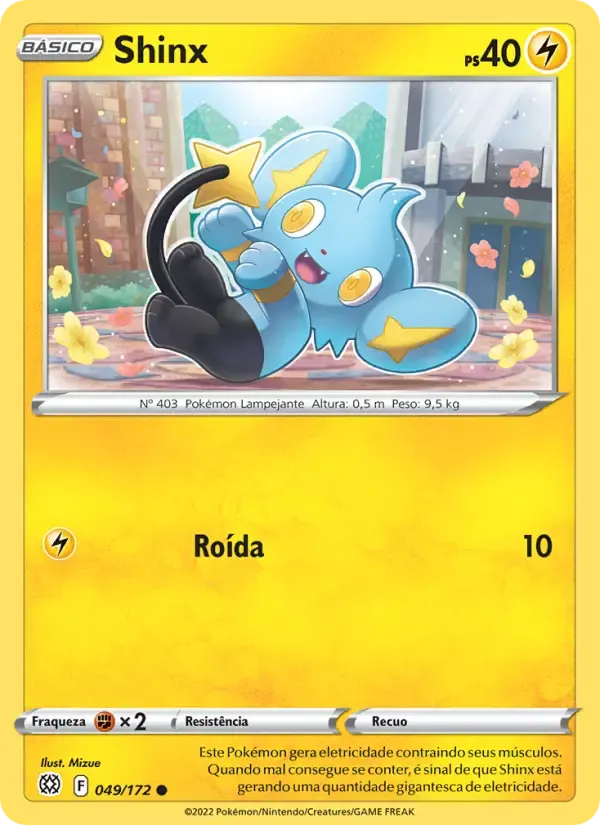 Shinx — Astros Cintilantes 49 Portuguese Pokémon card
