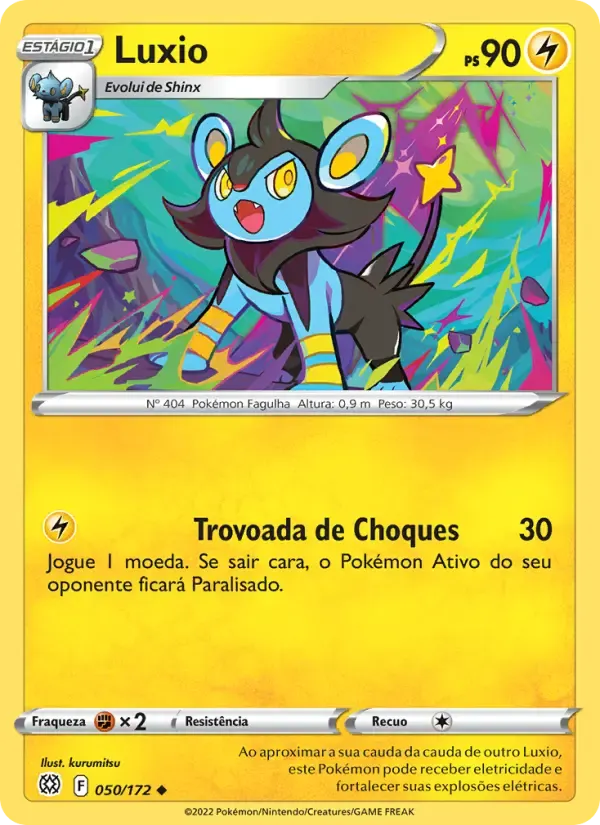 Luxio — Astros Cintilantes 50 Portuguese Pokémon card