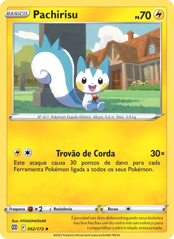 Pachirisu — Astros Cintilantes 52 Portuguese Pokémon card