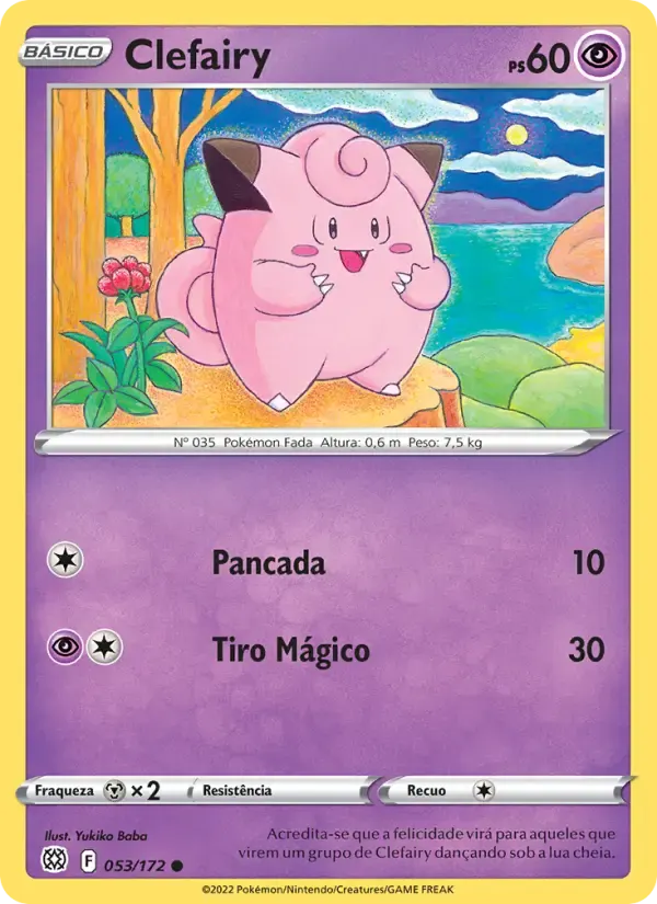 Clefairy — Astros Cintilantes 53 Portuguese Pokémon card
