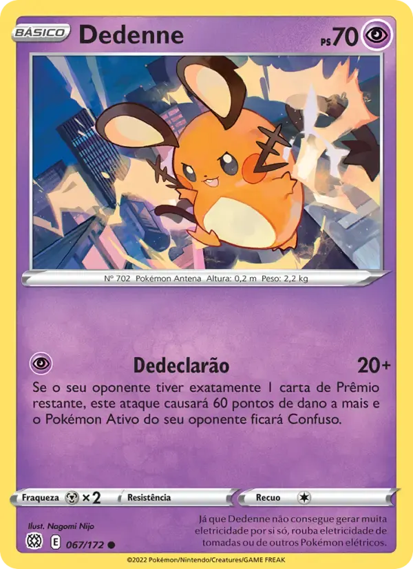 Dedenne — Astros Cintilantes 67 Portuguese Pokémon card
