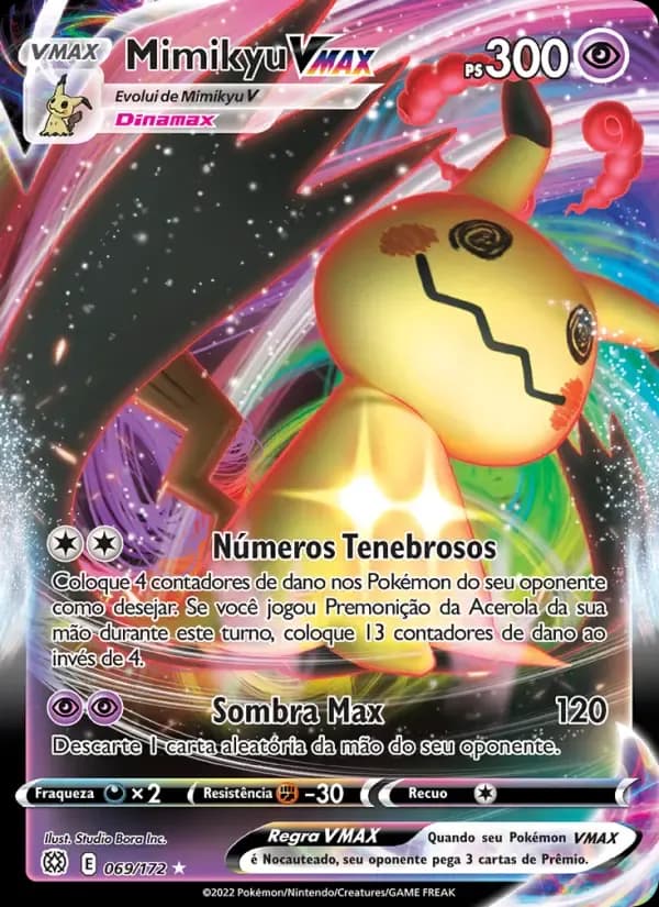 Mimikyu VMAX — Astros Cintilantes 69 Portuguese Pokémon card