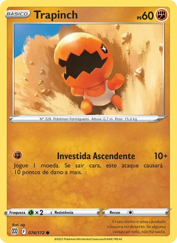 Trapinch — Astros Cintilantes 74 Portuguese Pokémon card