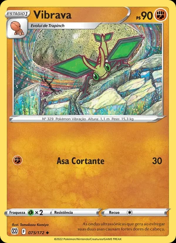 Vibrava — Astros Cintilantes 75 Portuguese Pokémon card
