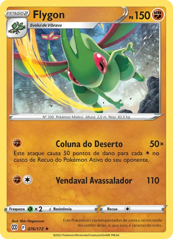 Flygon — Astros Cintilantes 76 Portuguese Pokémon card
