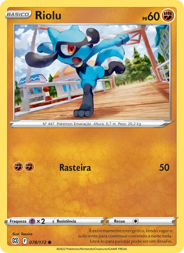 Riolu — Astros Cintilantes 78 Portuguese Pokémon card