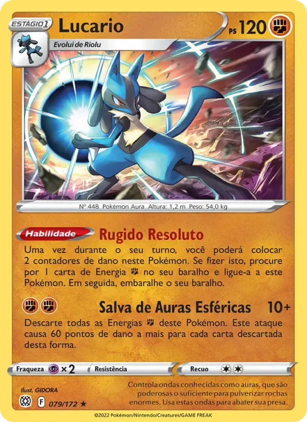 Lucario — Astros Cintilantes 79 Portuguese Pokémon card