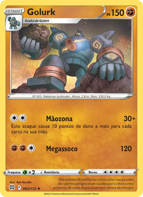 Golurk — Astros Cintilantes 83 Portuguese Pokémon card