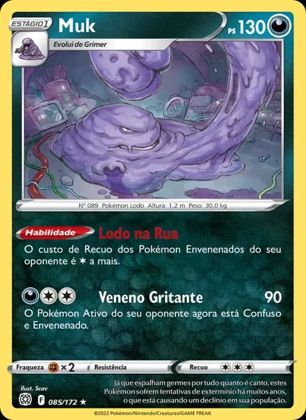 Muk — Astros Cintilantes 85 Portuguese Pokémon card
