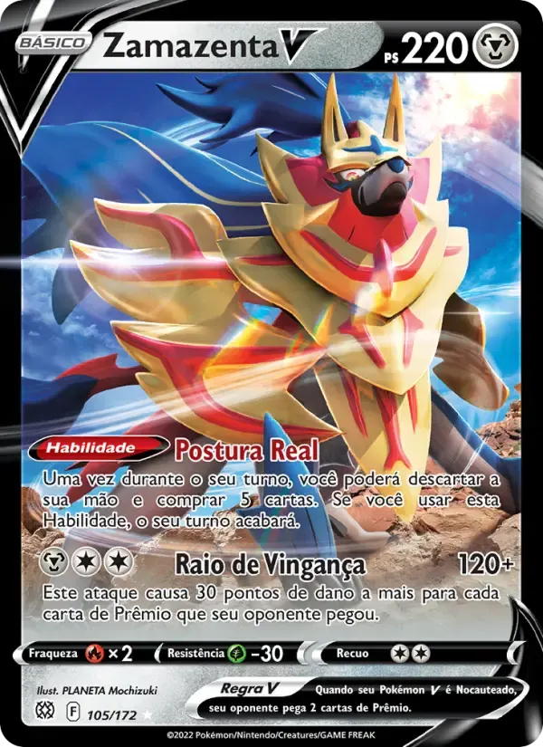 Zamazenta V — Astros Cintilantes 105 Portuguese Pokémon card