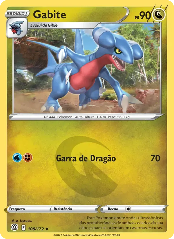 Gabite — Astros Cintilantes 108 Portuguese Pokémon card