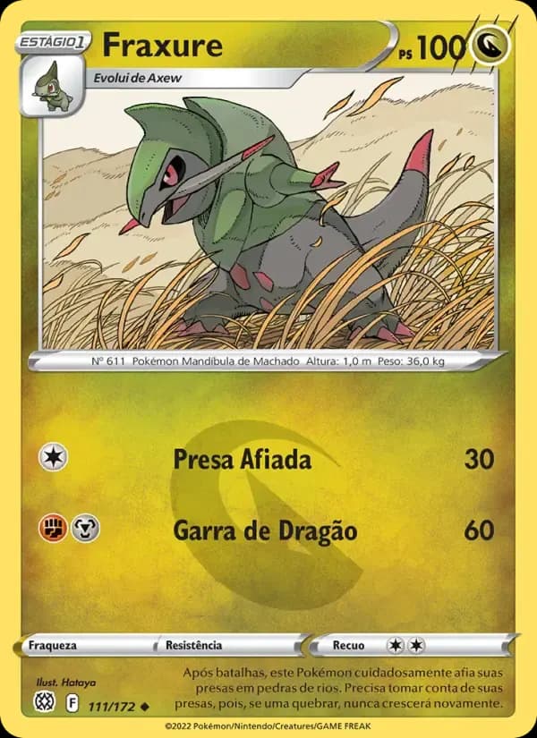 Fraxure — Astros Cintilantes 111 Portuguese Pokémon card