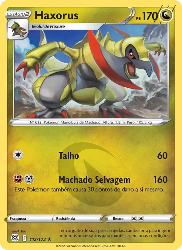 Haxorus — Astros Cintilantes 112 Portuguese Pokémon card