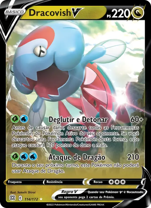 Dracovish V — Astros Cintilantes 114 Portuguese Pokémon card