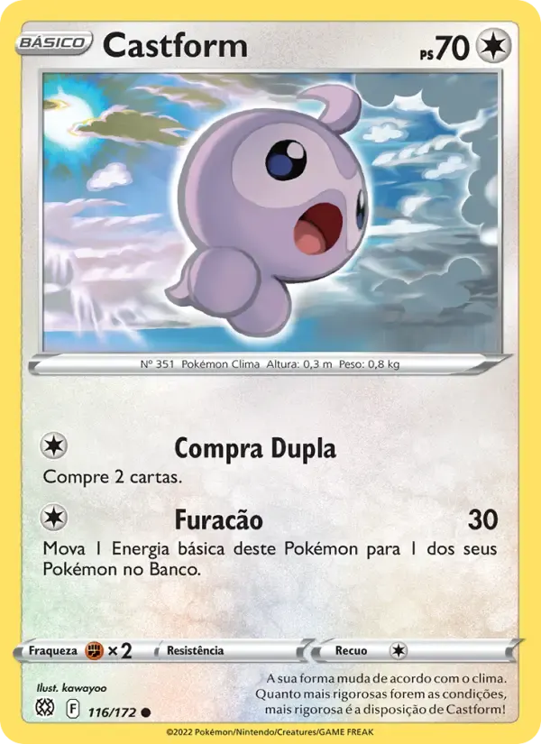 Castform — Astros Cintilantes 116 Portuguese Pokémon card
