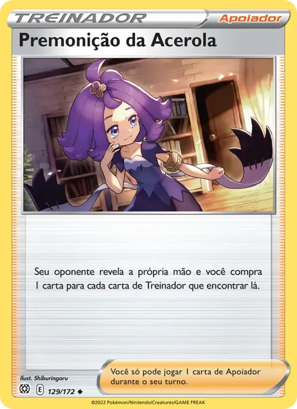 Premonição da Acerola — Astros Cintilantes 129 Portuguese Pokémon card