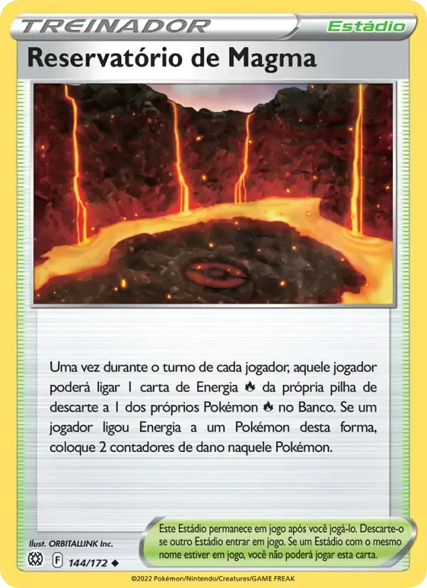 Reservatório de Magma — Astros Cintilantes 144 Portuguese Pokémon card