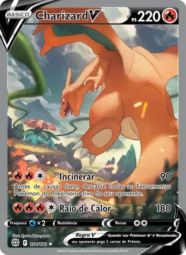 Charizard V — Astros Cintilantes 154 Portuguese Pokémon card