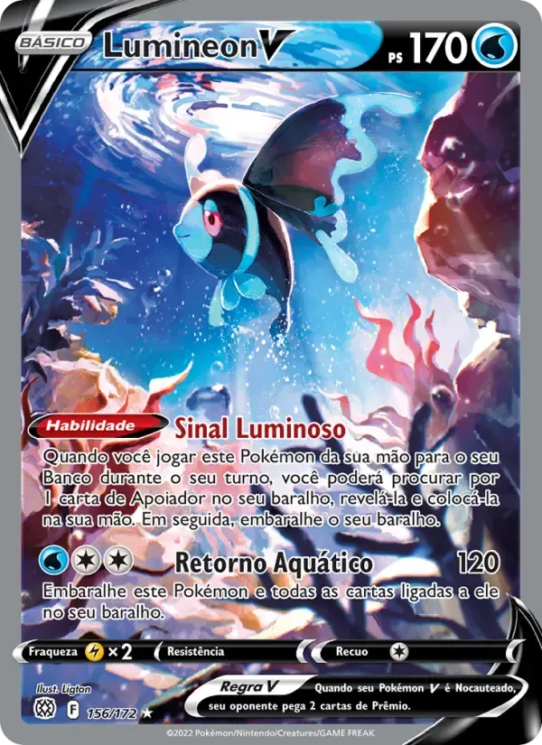 Lumineon V — Astros Cintilantes 156 Portuguese Pokémon card