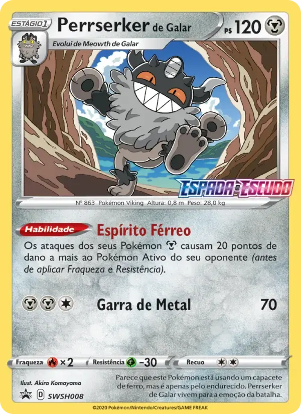 Perrserker de Galar — ESES Promos SWSH008 Portuguese Pokémon card