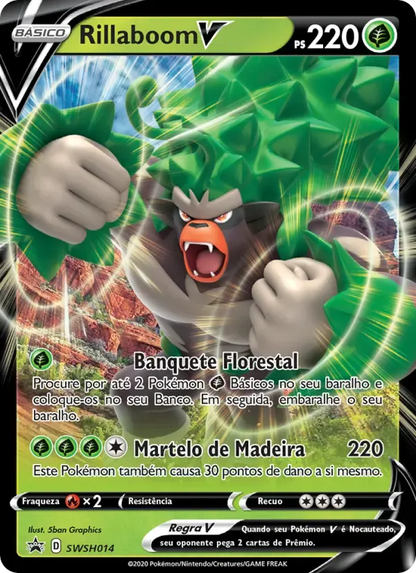 Rillaboom V — ESES Promos SWSH014 Portuguese Pokémon card